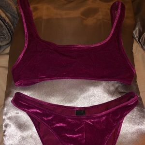 Triangle velvet crush bikini